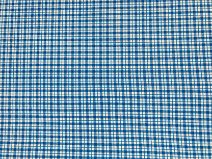Premium Cotton Spandex Jersey Knit Fabric – Azure Windowpane Plaid – 4 Way Stretch, 58” Wide – By the Yard (8CSPXPR02)