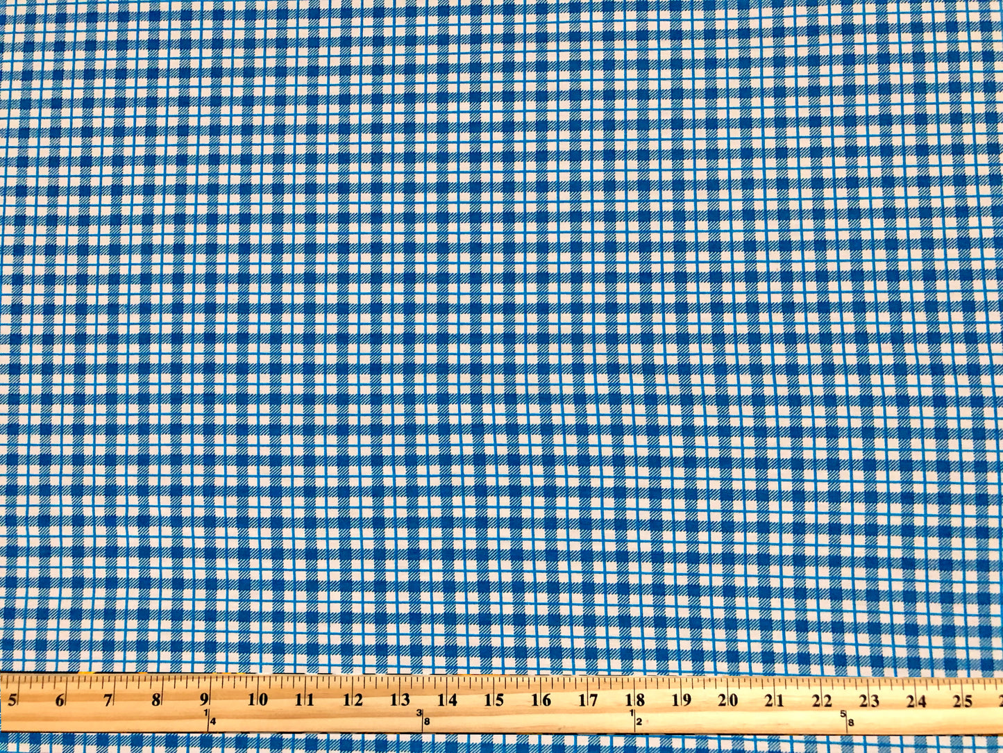 Premium Cotton Spandex Jersey Knit Fabric – Azure Windowpane Plaid – 4 Way Stretch, 58” Wide – By the Yard (8CSPXPR02)