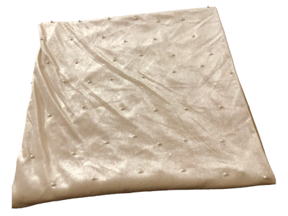 Premium Champagne Studded Velvet Fabric – Pearl Dots, Plush Drape, 2-Way Stretch, 58" Wide | Sold by the Yard (VPLC02)