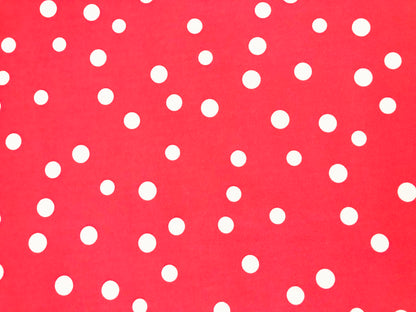 Techno Crepe Printed Fabric| Cherry White 3/4" Polka Dots |TCRP0109 |Sold by the Yard