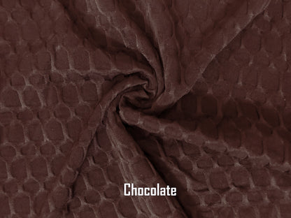 Poly Spandex Honeycomb Textured Fabric-Chocolate Solid Color-Sold by the Bulk