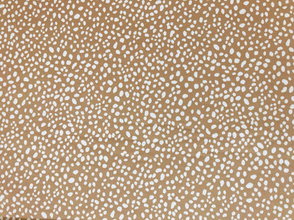 DTY Brushed Knit Fabric – Camel & White Pebble Speckle – Buttery Soft 4 Way Stretch, 58" Wide – By the Yard (DTYBPR542)