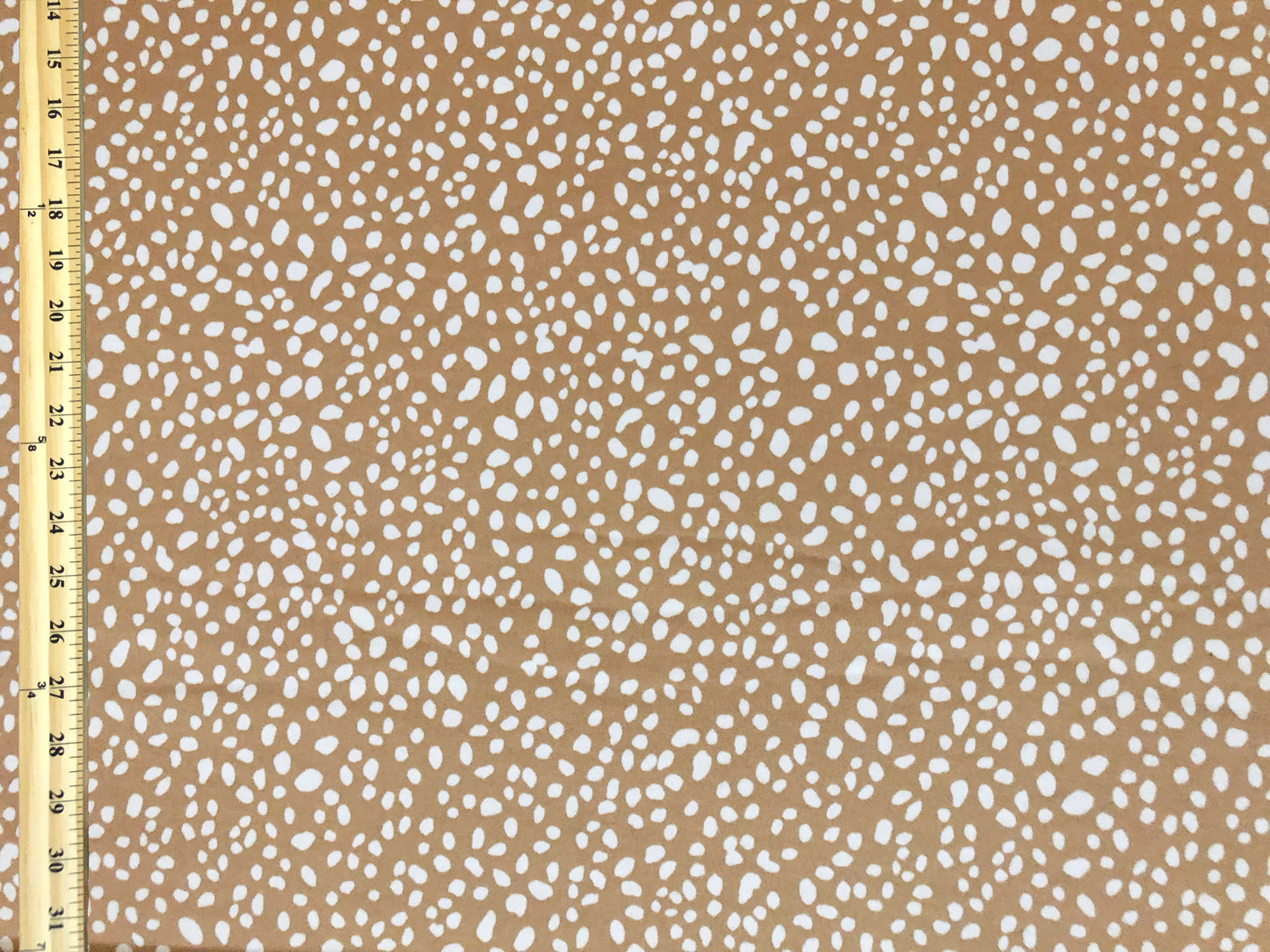 DTY Brushed Knit Fabric – Camel & White Pebble Speckle – Buttery Soft 4 Way Stretch, 58" Wide – By the Yard (DTYBPR542)