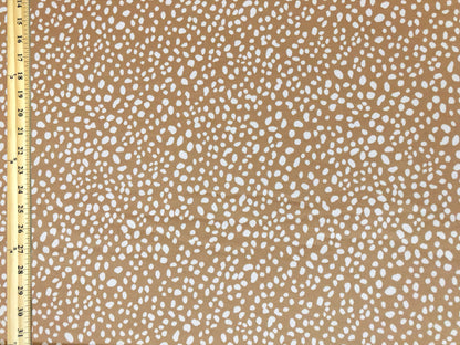 DTY Brushed Knit Fabric – Camel & White Pebble Speckle – Buttery Soft 4 Way Stretch, 58" Wide – By the Yard (DTYBPR542)
