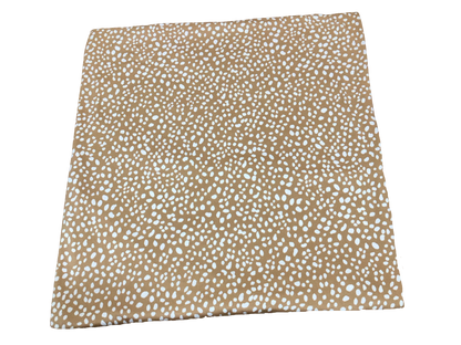 DTY Brushed Knit Fabric – Camel & White Pebble Speckle – Buttery Soft 4 Way Stretch, 58" Wide – By the Yard (DTYBPR542)