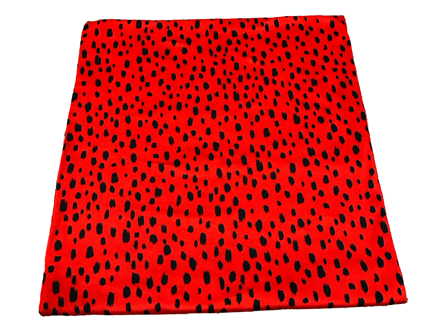 DTY Brushed Knit Fabric – Red & Black Wild Speckle Leopard – Buttery Soft 4 Way Stretch, 58" Wide – By the Yard (DTYBPR543)