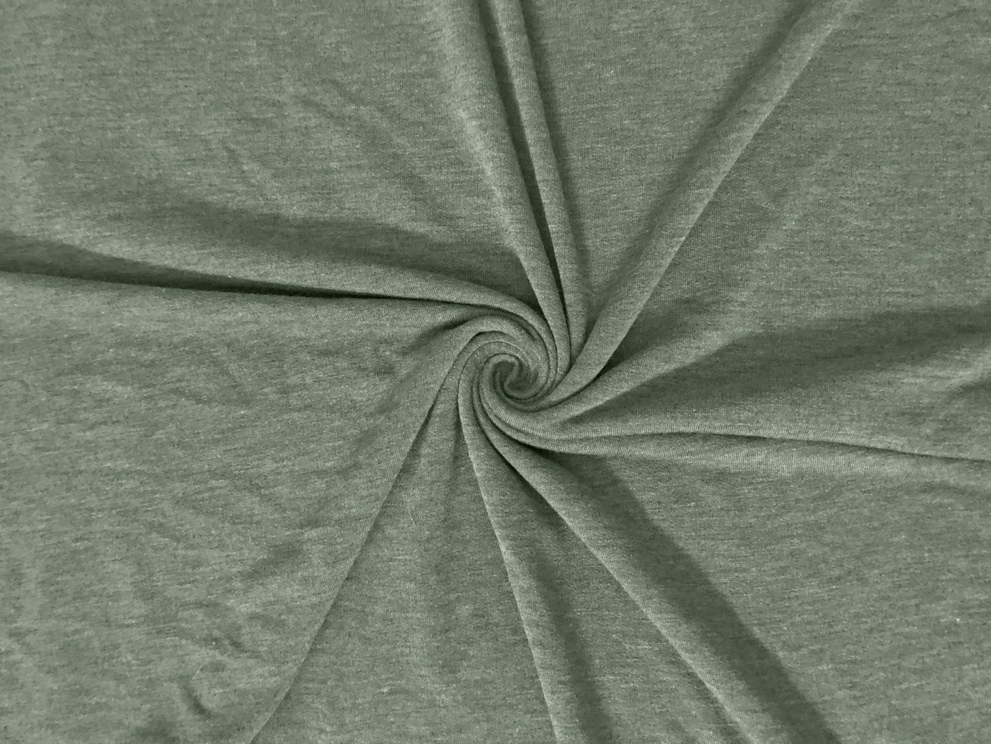 Premium French Terry Knit Fabric — Heathered Olive Solid — Soft Loopback, 2-Way Stretch, 58" Wide, 210 GSM — Sold by the Yard (210FTSC08)