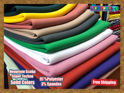 Neoprene Scuba Super Techno Fabric-2mm Thick-Solid Colors Collection-Sold by the Yard