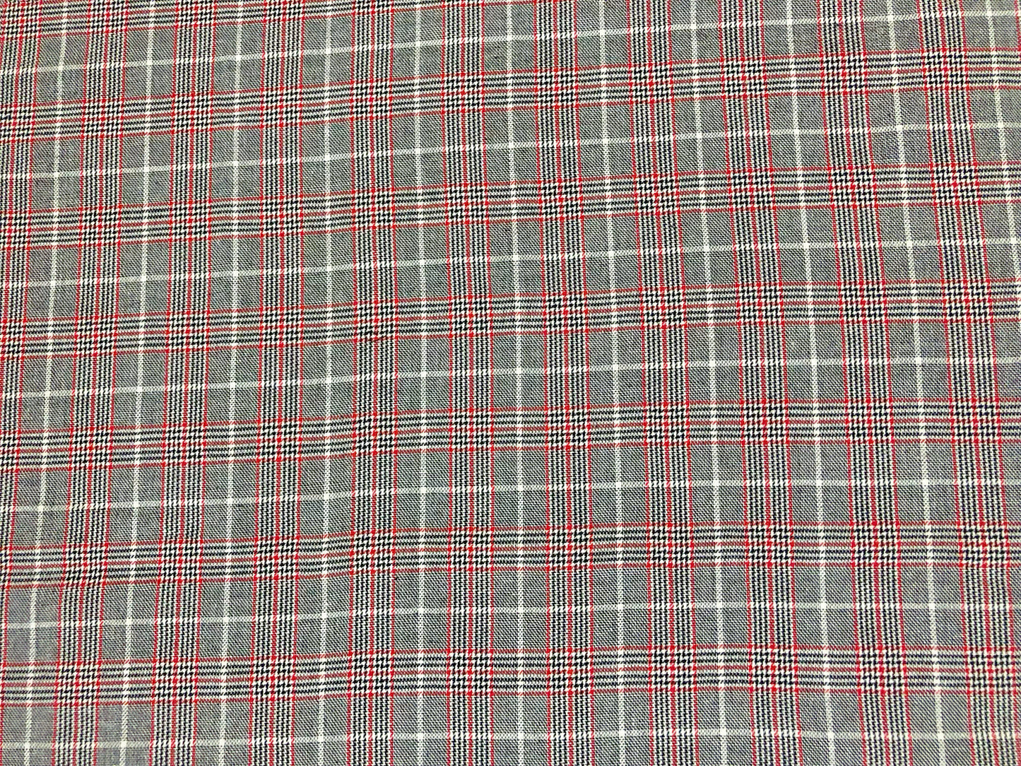 Poly/Cotton Gabardine – Charcoal Glen Plaid Windowpane – No Stretch, 180 GSM, 58" Wide – By the Yard (GBPCPR01)