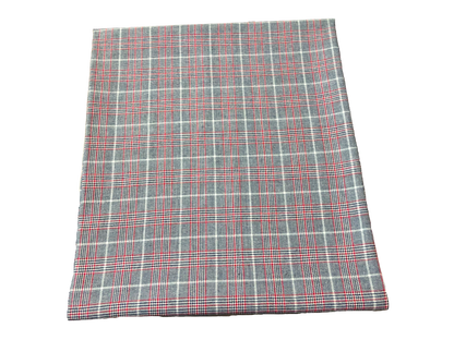 Poly/Cotton Gabardine – Charcoal Glen Plaid Windowpane – No Stretch, 180 GSM, 58" Wide – By the Yard (GBPCPR01)
