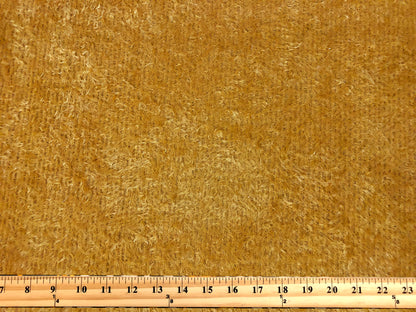 Poly Chenille Mohair Fabric-Gold Mustard Solid Color-CHMBC002-Brushed Fabric-Sweater Fabric-Sold by the Yard