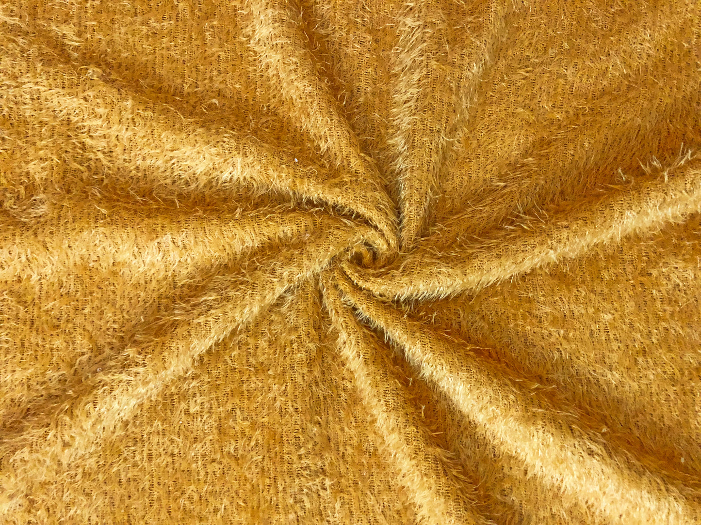 Poly Chenille Mohair Fabric-Gold Mustard Solid Color-CHMBC002-Brushed Fabric-Sweater Fabric-Sold by the Yard