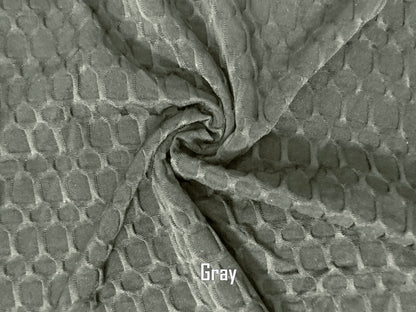 Poly Spandex Honeycomb Textured Fabric-Gray Solid Color-HCS005-Sold by the Bulk