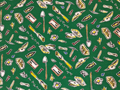 100% Cotton Print Fabric| Green White Bones |CTJPR03 |Jersey Fabric| Sold by the Yard