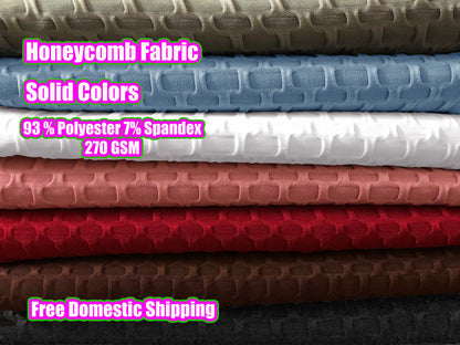 Honeycomb Textured Fabric-Solid Colors Collection-Sold by the Yard-Heavy Jacquard