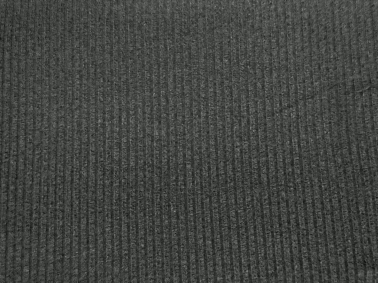 Premium Hacci Rib Knit – Charcoal Solid Color – 4x4 Sweater Rib-Poly/Rayon/Spandex- 220 GSM, 58" Wide – By the Yard (HRKSC02)