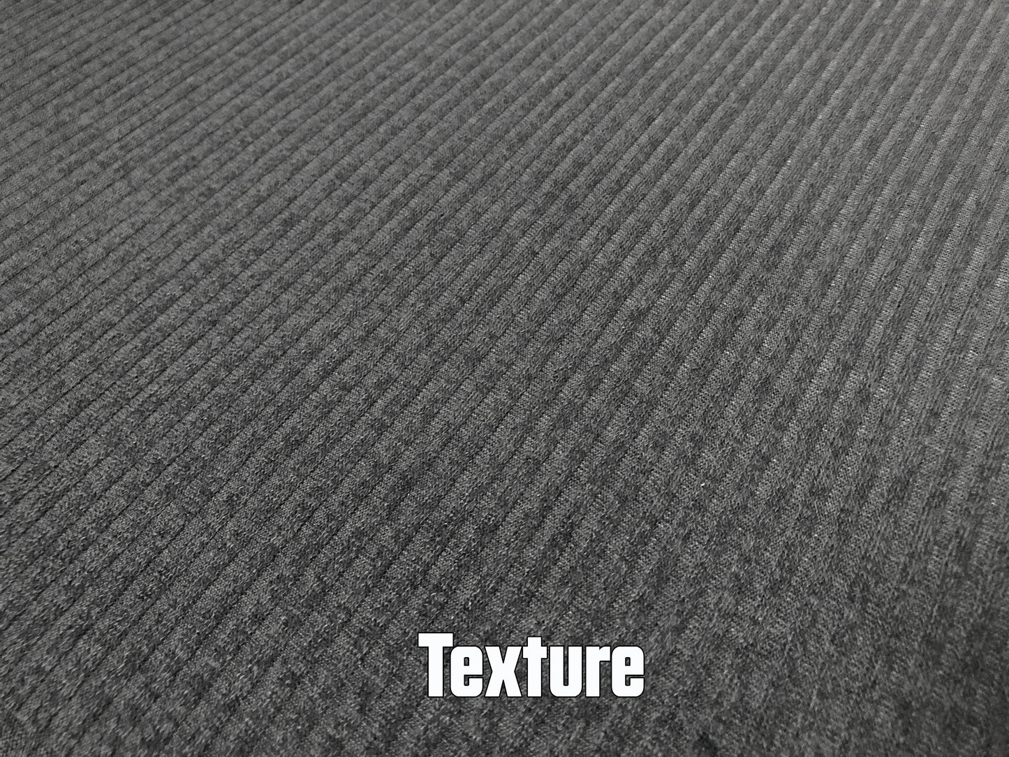 Premium Hacci Rib Knit – Charcoal Solid Color – 4x4 Sweater Rib-Poly/Rayon/Spandex- 220 GSM, 58" Wide – By the Yard (HRKSC02)