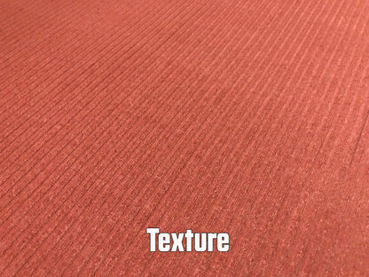 Premium Hacci Rib Knit – Rust Solid Color – 4x4 Sweater Rib-Poly/Rayon/Spandex- 220 GSM, 58" Wide – By the Yard (HRKSC06)