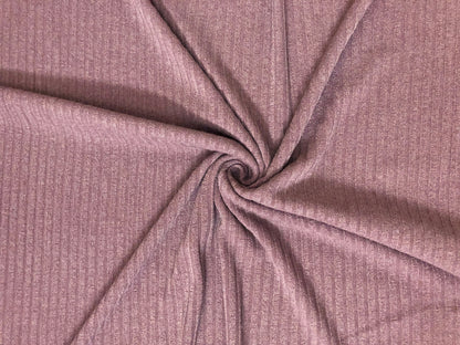 Premium Hacci Rib Knit – Mauve Solid Color – 4x4 Sweater Rib-Poly/Rayon/Spandex- 220 GSM, 58" Wide – By the Yard (HRKSC01)