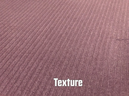 Premium Hacci Rib Knit – Mauve Solid Color – 4x4 Sweater Rib-Poly/Rayon/Spandex- 220 GSM, 58" Wide – By the Yard (HRKSC01)