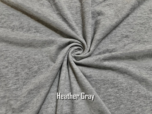 Cotton Spandex Jersey Fabric-Heather Gray Solid Color-CSJC024-Sold by the Bulk