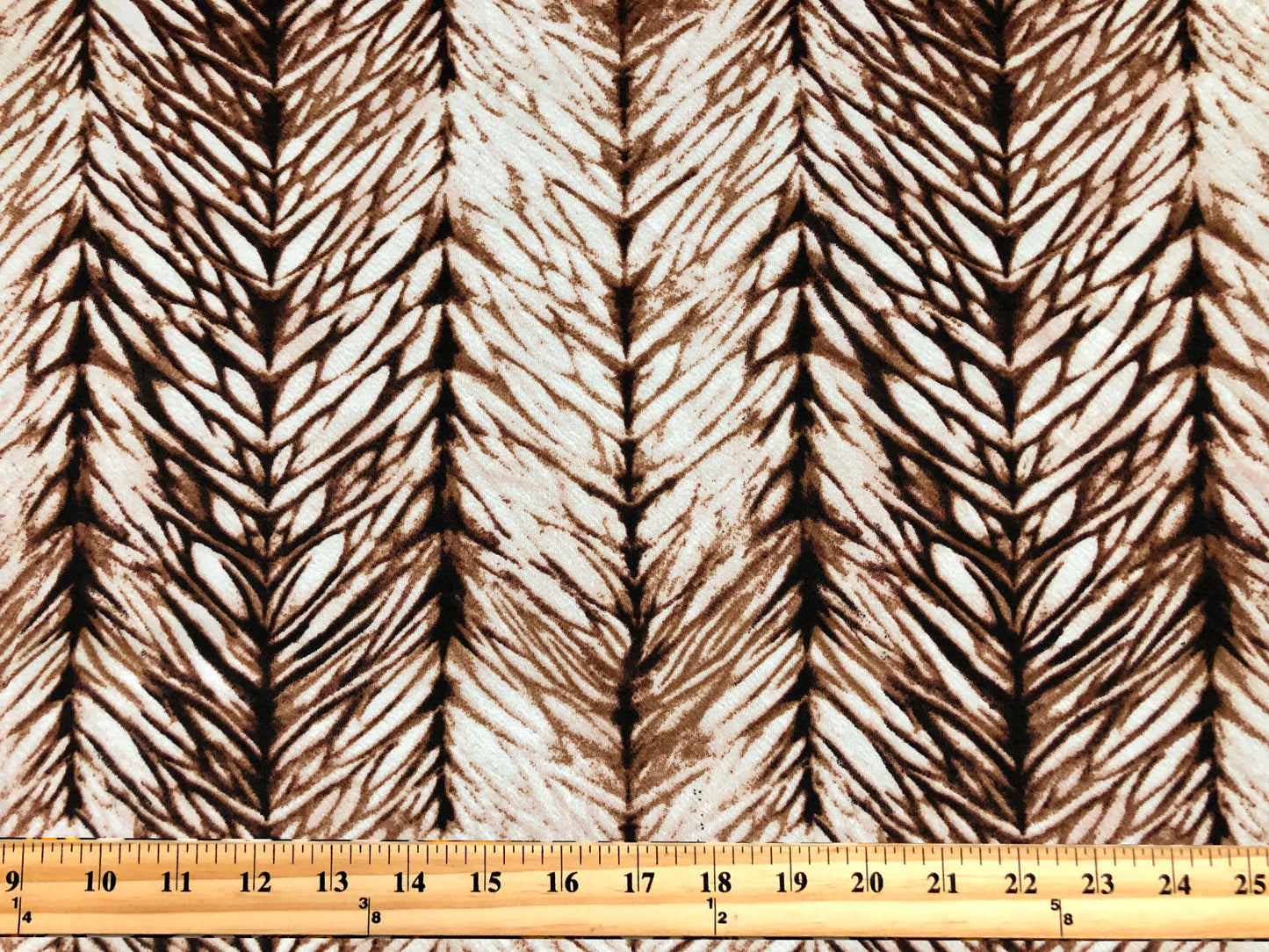 Ivory Brown Tie Dye Stripes Liverpool Print Fabric