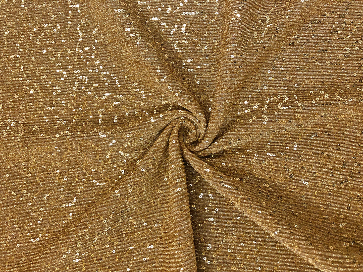 Metallic Gold Sequins Accordion Rib Fabric