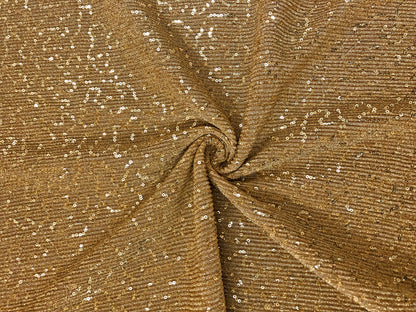 Metallic Gold Sequins Accordion Rib Fabric