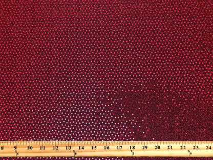 Metallic Red Sequins Shimmer Poly Spandex Fabric