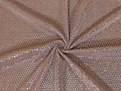 Metallic Dusty Rose Sequins Shimmer Poly Spandex Fabric