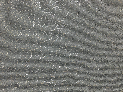 Metallic Silver Sequins Accordion Rib Fabric