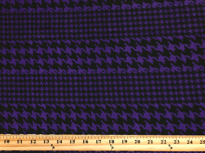 Black Eggplant Double Size Houndstooth Liverpool Fabric