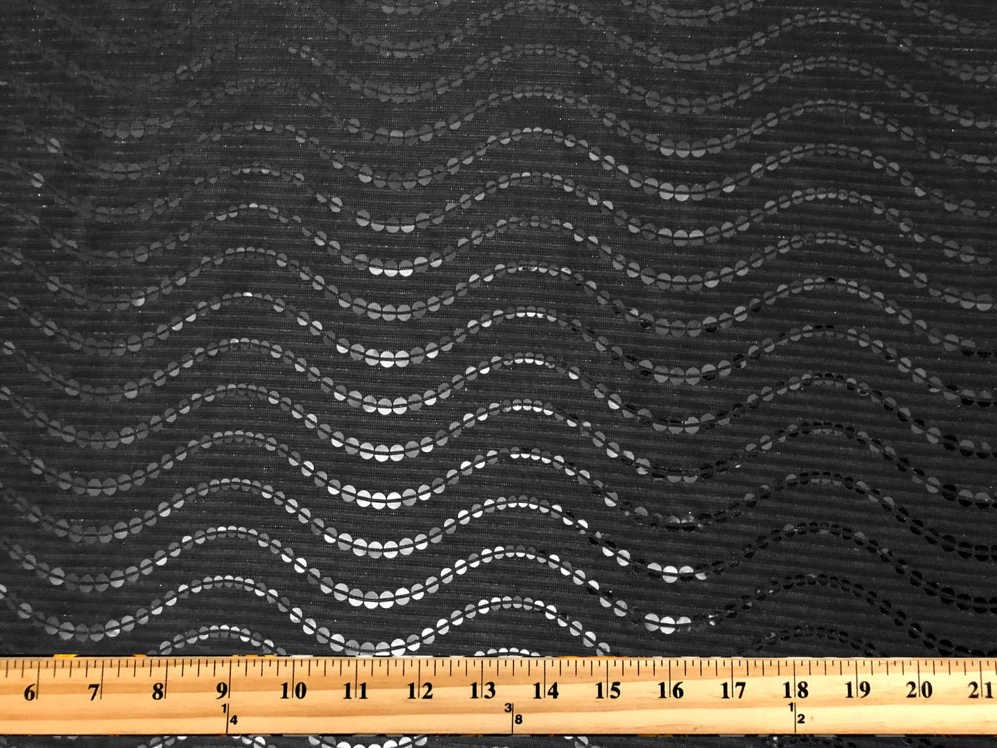 Mesh Fabric| Metallic Black Sequins|MHCSQ01| Non-Stretch Fabric