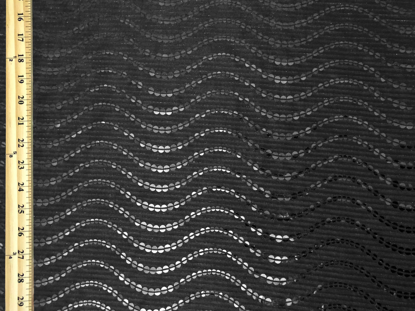 Mesh Fabric| Metallic Black Sequins|MHCSQ01| Non-Stretch Fabric