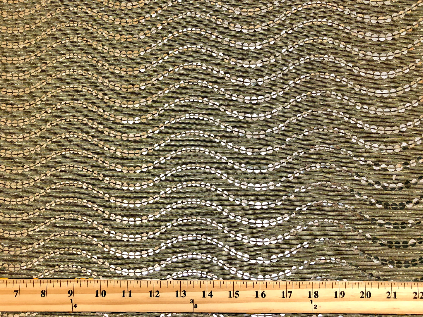 Mesh Fabric| Metallic Gold Sequins| MHCSQ03| Non-Stretch Fabric