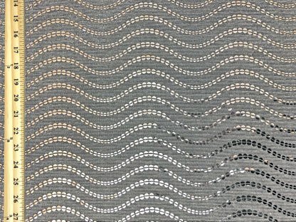 Mesh Fabric| Metallic Silver Sequins| MHCSQ02| Non-Stretch Fabric