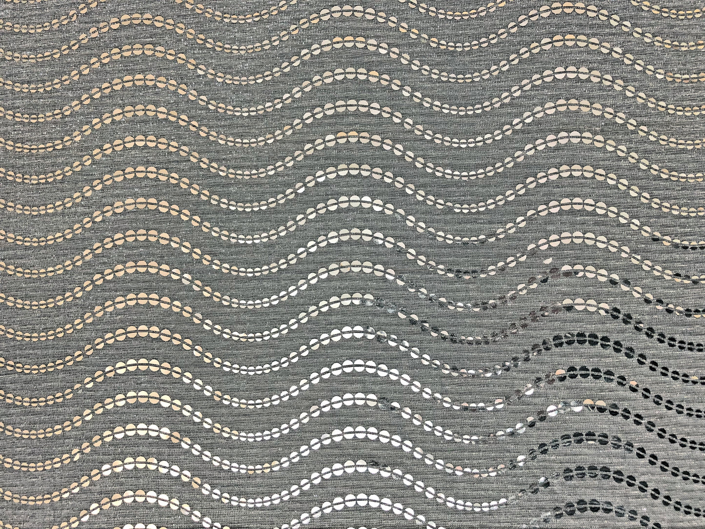 Mesh Fabric| Metallic Silver Sequins| MHCSQ02| Non-Stretch Fabric