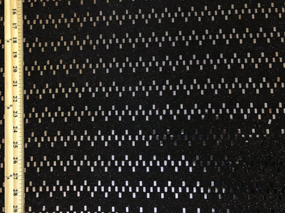 Sequins Fabric| Black-Silver Glitter|PSGSQ04| Non-Stretch Fabric