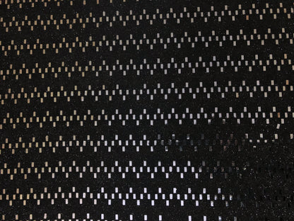 Sequins Fabric| Black-Silver Glitter|PSGSQ04| Non-Stretch Fabric