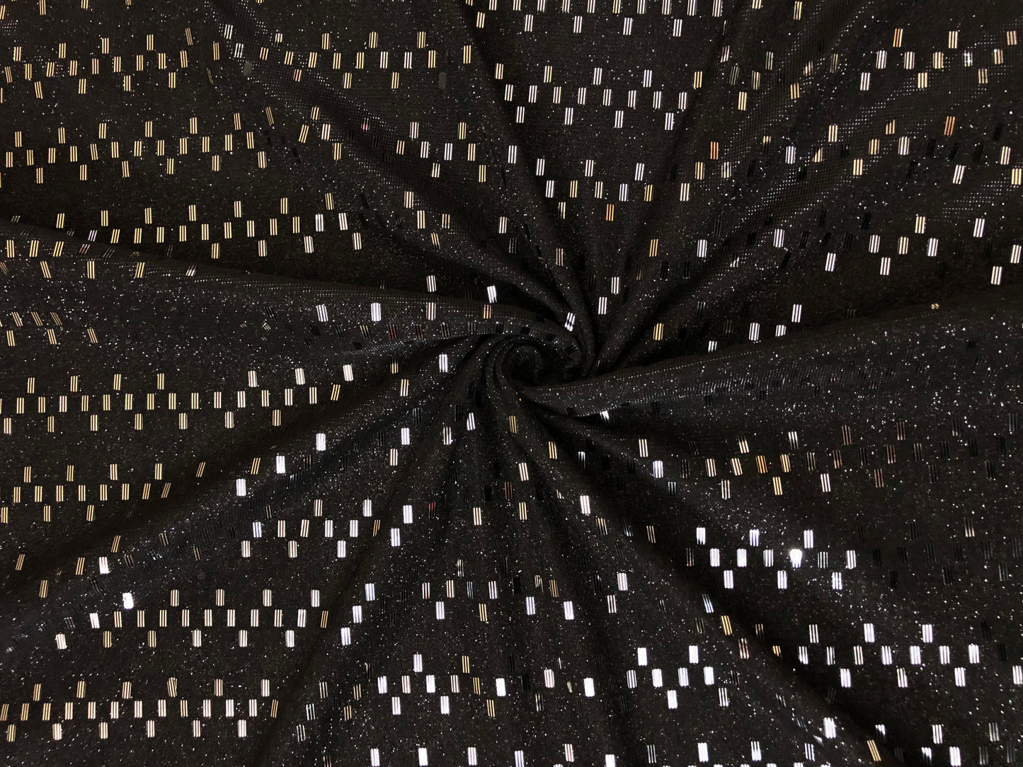 Sequins Fabric| Black-Silver Glitter|PSGSQ04| Non-Stretch Fabric