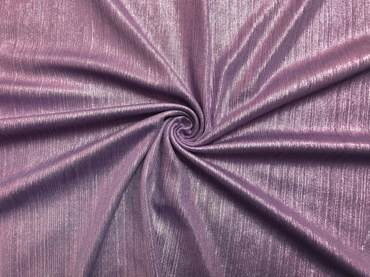 Purple Shimmer Rib Knit Fabric – 4-Way Stretch, 58" Wide, Poly-Spandex, Soft & Textured, Sold by the Yard (CKLK04)