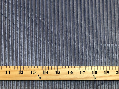 Ribbed Stretch Velvet – Steel Blue, Sculpted Ribs & Luxe Sheen, 58″ Wide, 2-Way Stretch, 94/6 Poly-Spandex – Sold by the Yard (RBVC02)
