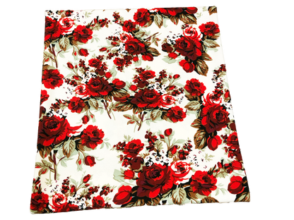 Liverpool Knit Fabric – Red Rose Bouquet – 4 Way Stretch, 58” Wide, 200 GSM, By the Yard (LVPR362)