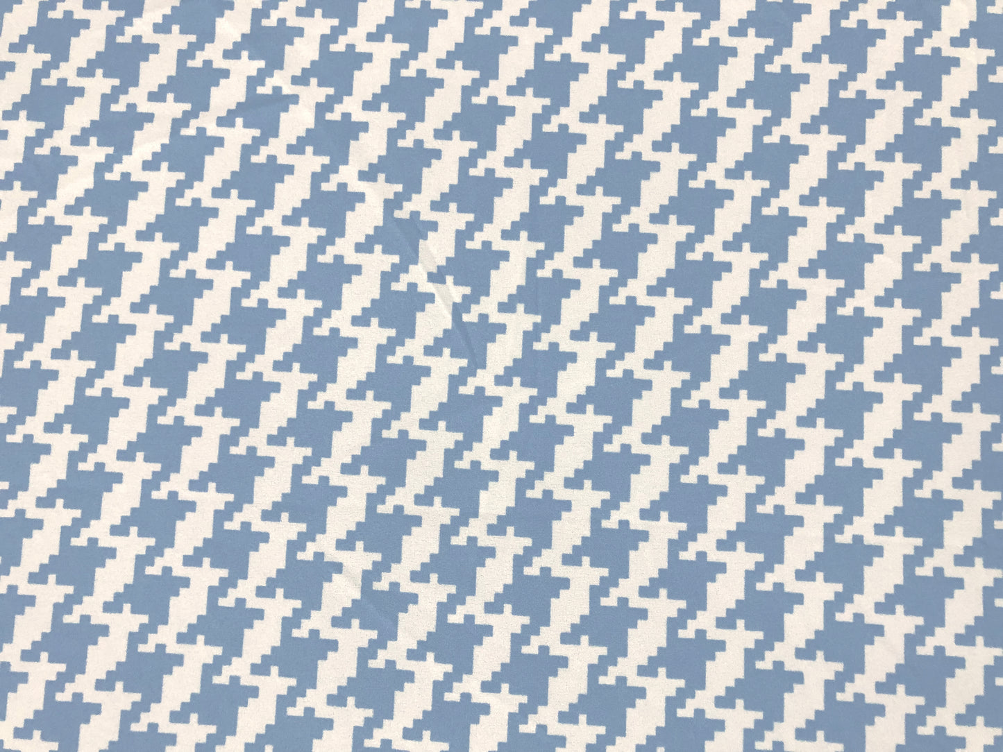 Techno Crepe Printed Fabric-Indigo White Houndstooth-TCRP080-Sold by the Yard