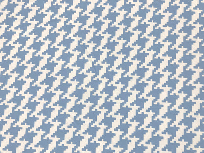 Techno Crepe Printed Fabric-Indigo White Houndstooth-TCRP080-Sold by the Yard