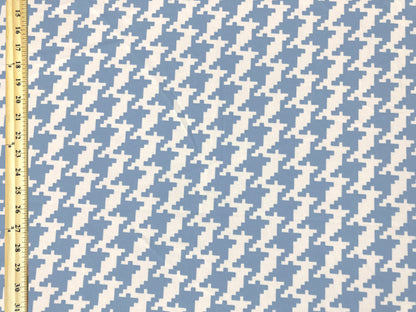 Techno Crepe Printed Fabric-Indigo White Houndstooth-TCRP080-Sold by the Yard