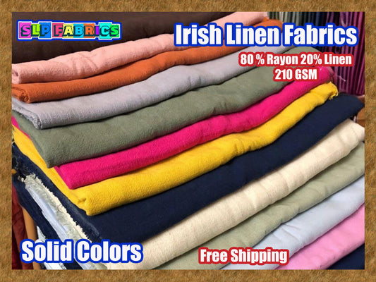 Irish Linen Blend Fabric-Solid Colors Collection-Sold by the Yard