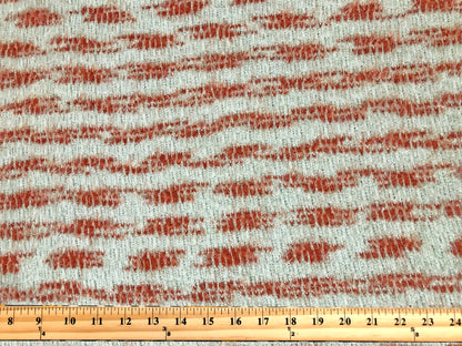 Poly Chenille Mohair Fabric-Ivory Brick Stripes-CHMBPR001-Brushed Fabric-Sweater Fabric-Sold by the Yard