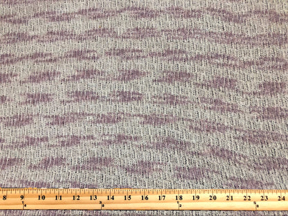 Poly Chenille Mohair Fabric-Ivory Lavender Stripes-CHMBPR003-Brushed Fabric-Sweater Fabric-Sold by the Yard