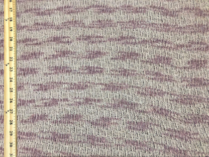 Poly Chenille Mohair Fabric-Ivory Lavender Stripes-CHMBPR003-Brushed Fabric-Sweater Fabric-Sold by the Yard